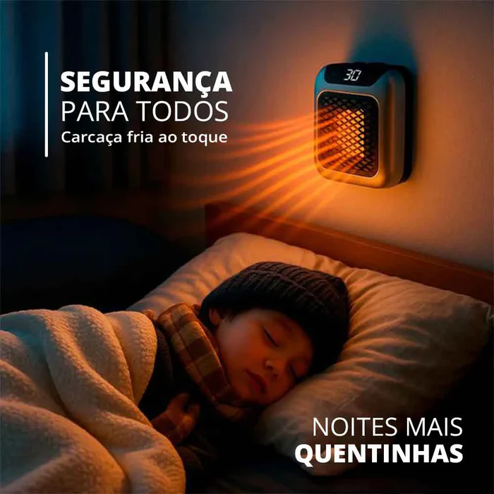 Aquecedor HeatBox em ambiente noturno